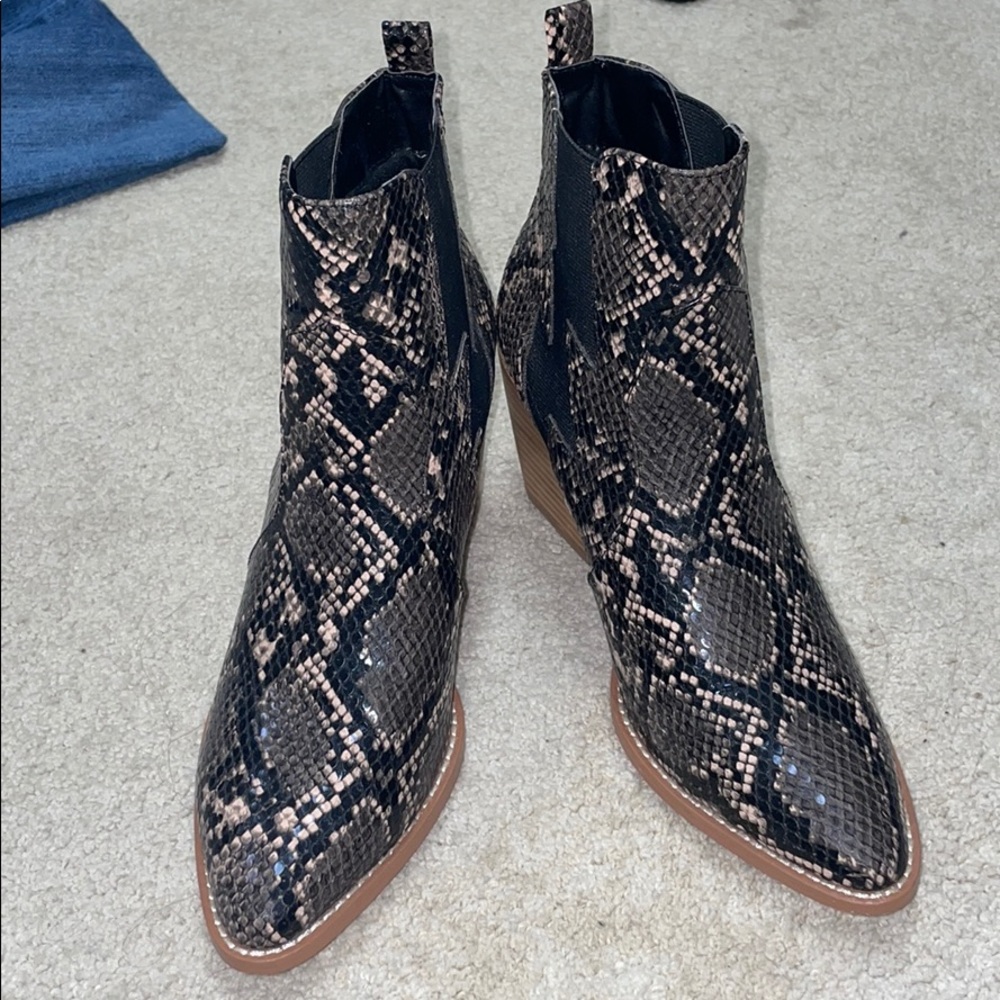 Snakeskin Kendall + Kylie boots